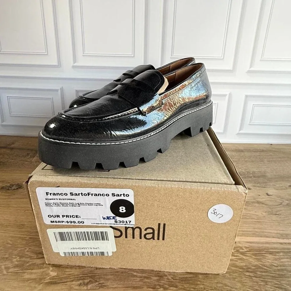 Franco Sarto black loafers, Size US 8 wide